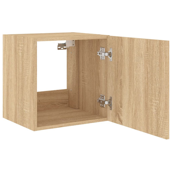 Sonoma-tammi tv-seinäkaapit Genutu 40,5x35x40cm (led-valoilla 2 kpl)