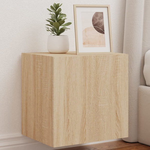Sonoma-tammi tv-seinäkaapit Genutu 40,5x35x40cm (led-valoilla 2 kpl)