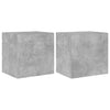 Betoninharmaa tv-seinäkaapit Genutu 40,5x35x40cm (2 kpl led-valoilla)