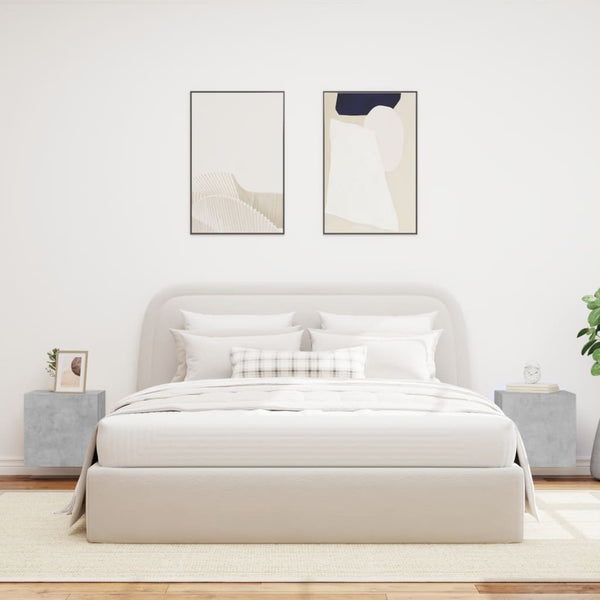 Betoninharmaa tv-seinäkaapit Genutu 40,5x35x40cm (2 kpl led-valoilla)