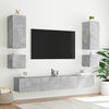 Betoninharmaa tv-seinäkaapit Genutu 40,5x35x40cm (2 kpl led-valoilla)
