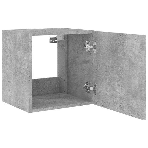 Betoninharmaa tv-seinäkaapit Genutu 40,5x35x40cm (2 kpl led-valoilla)