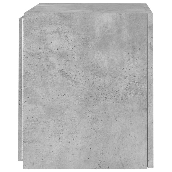 Betoninharmaa tv-seinäkaapit Genutu 40,5x35x40cm (2 kpl led-valoilla)