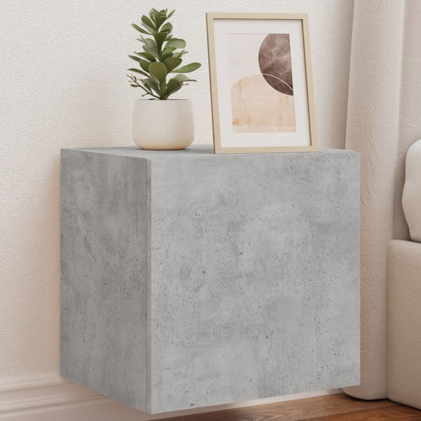 Betoninharmaa tv-seinäkaapit Genutu 40,5x35x40cm (2 kpl led-valoilla)