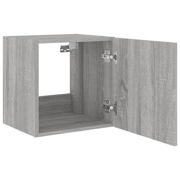 Harmaa tv-seinäkaappi Genutu 40,5x35x40cm (led-valoilla sonoma)