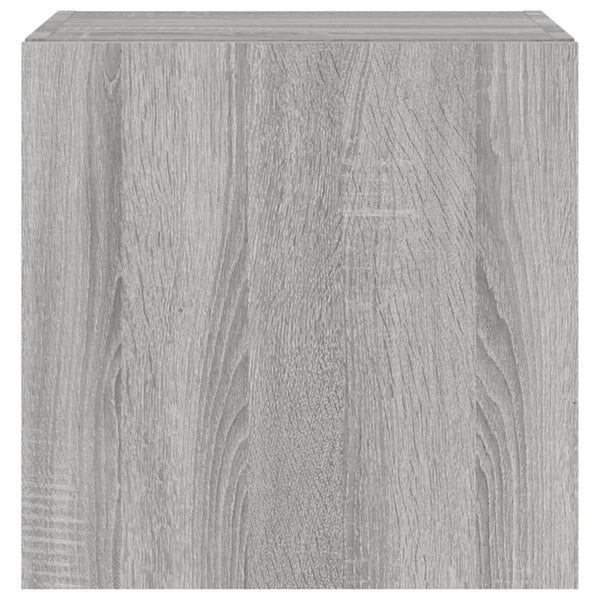Harmaa tv-seinäkaappi Genutu 40,5x35x40cm (led-valoilla sonoma)