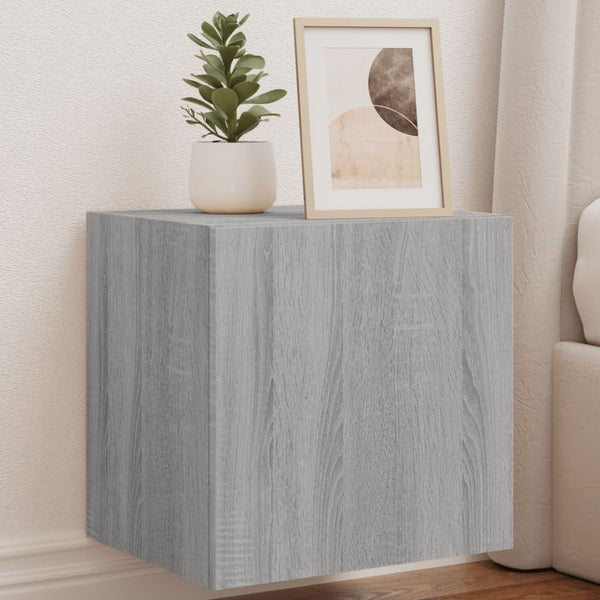Harmaa tv-seinäkaapit led-valoilla Genutu 40,5x35x40cm (2 kpl sonoma)