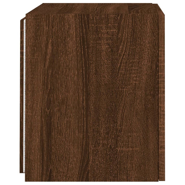 Ruskea tammi tv-seinäkaapit Genutu 40,5x35x40cm (led-valoilla 2 kpl)