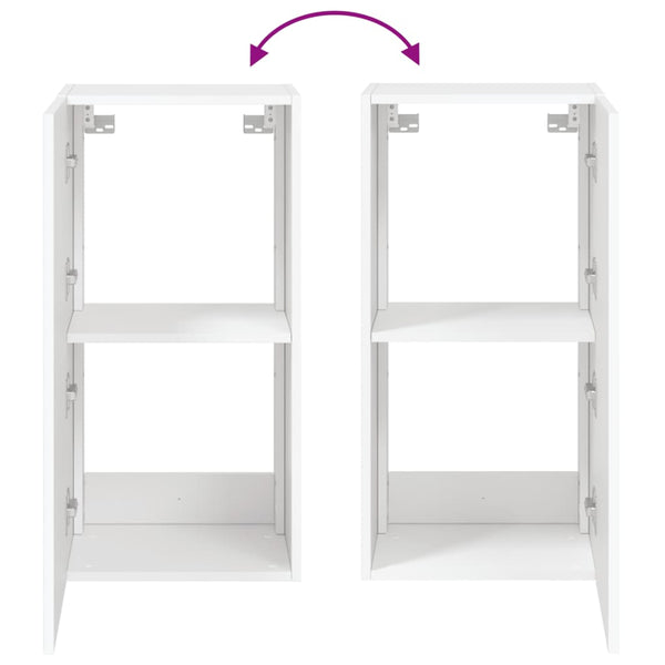 Weißer TV-Wandschrank Genutu 40,5x35x80cm (mit LED-Beleuchtung)
