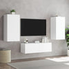 Weißer TV-Wandschrank Genutu 40,5x35x80cm (mit LED-Beleuchtung)