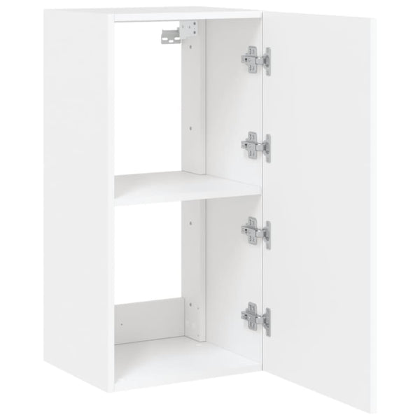 Weißer TV-Wandschrank Genutu 40,5x35x80cm (mit LED-Beleuchtung)