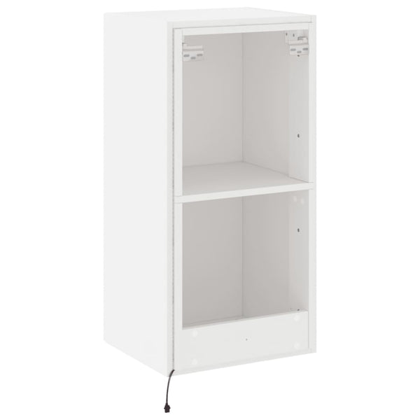 Weißer TV-Wandschrank Genutu 40,5x35x80cm (mit LED-Beleuchtung)