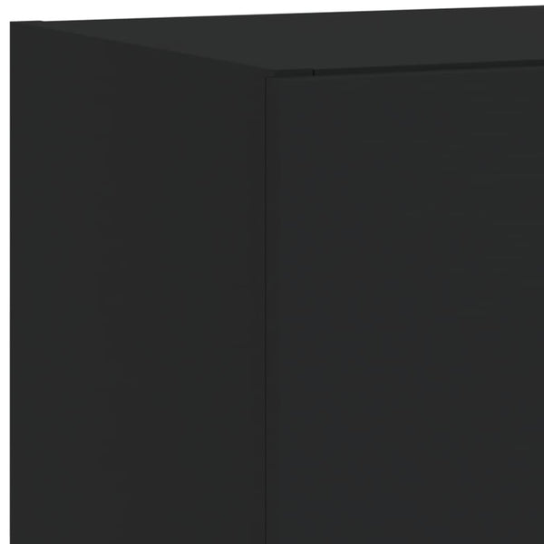 Musta tv-seinäkaappi Genutu 40,5x35x80cm (led-valoilla)