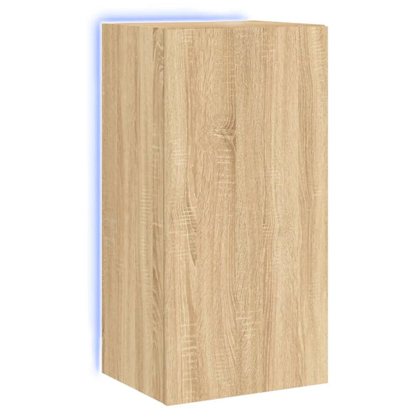 Sonoma-tammi tv-seinäkaappi Genutu 40,5x35x80cm (led-valoilla)