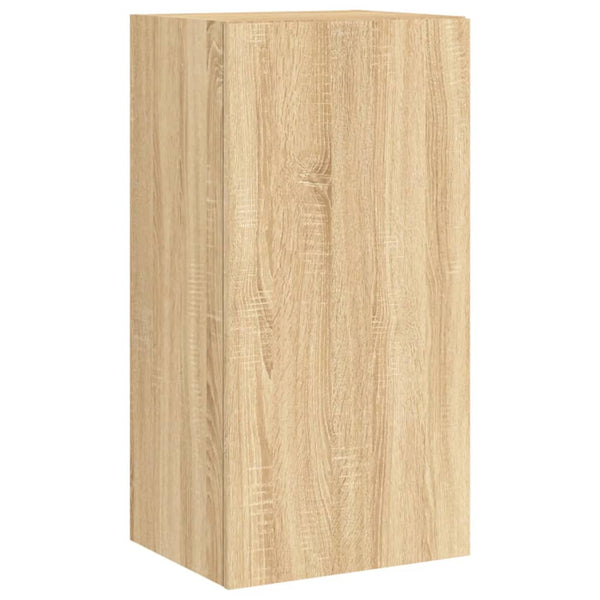 Sonoma-tammi tv-seinäkaappi Genutu 40,5x35x80cm (led-valoilla)