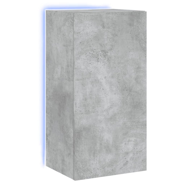 Betoninharmaa tv-seinäkaappi Genutu 40,5x35x80cm (led-valoilla)