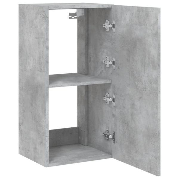 Betoninharmaa tv-seinäkaappi Genutu 40,5x35x80cm (led-valoilla)