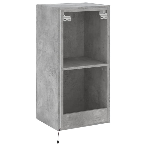 Betoninharmaa tv-seinäkaappi Genutu 40,5x35x80cm (led-valoilla)