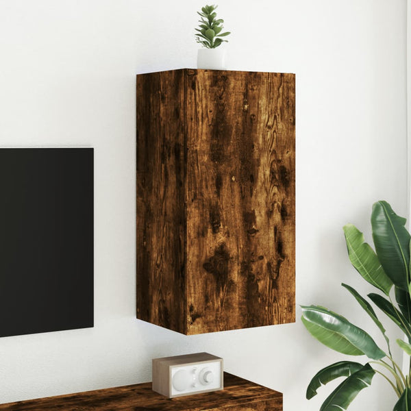 Savutammi tv-seinäkaappi Genutu 40,5x35x80cm (led-valoilla)