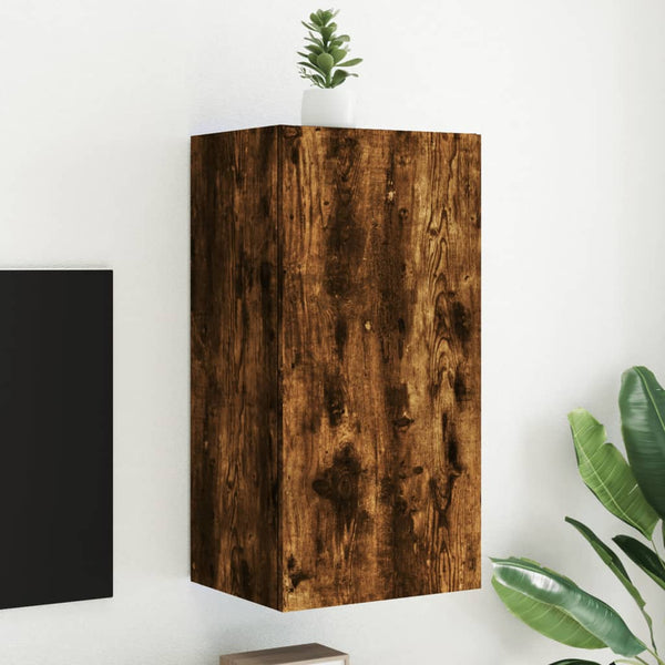 Savutammi tv-seinäkaappi Genutu 40,5x35x80cm (led-valoilla)