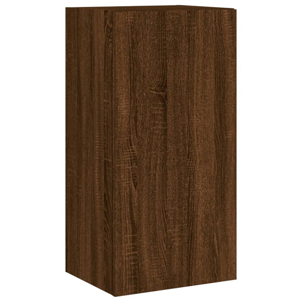 Ruskea tammi tv-seinäkaappi Genutu 40,5x35x80cm (led-valoilla)
