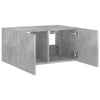 Betoninharmaa tv-seinäkaappi Genutu 60x35x31cm (led-valoilla)