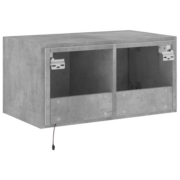 Betoninharmaa tv-seinäkaappi Genutu 60x35x31cm (led-valoilla)