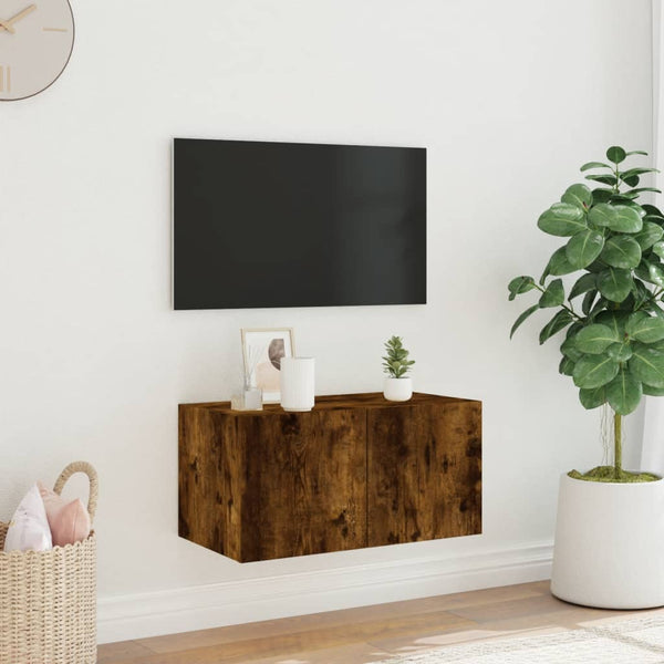 Savutammi tv-seinäkaappi Genutu 60x35x31cm (led-valoilla)