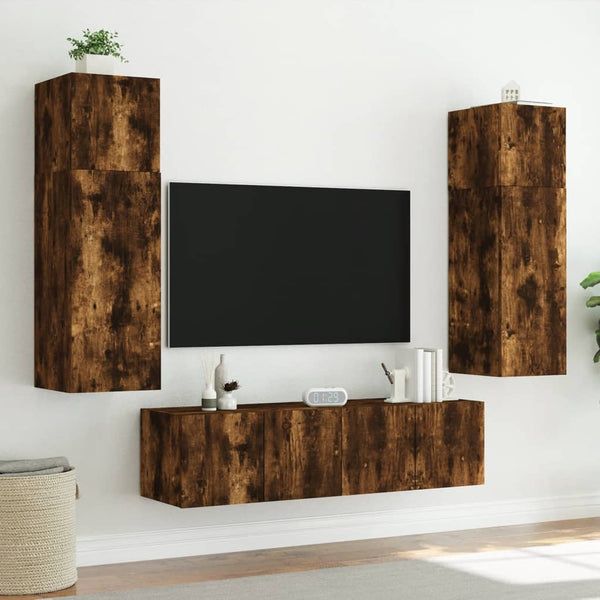 Savutammi tv-seinäkaappi Genutu 60x35x31cm (led-valoilla)