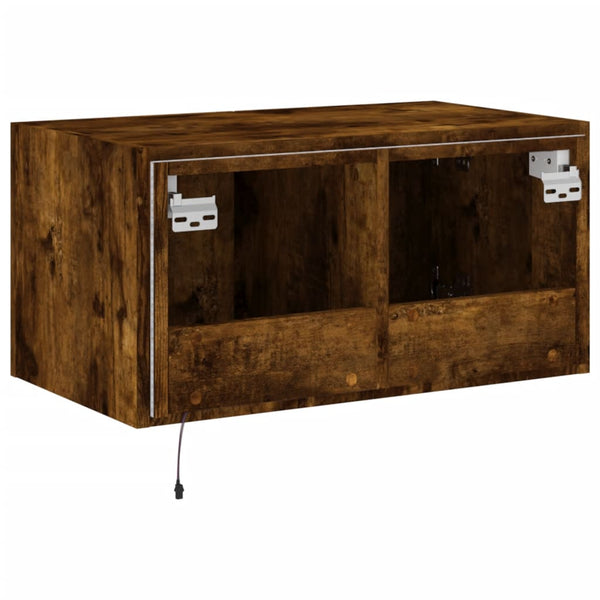 Savutammi tv-seinäkaappi Genutu 60x35x31cm (led-valoilla)