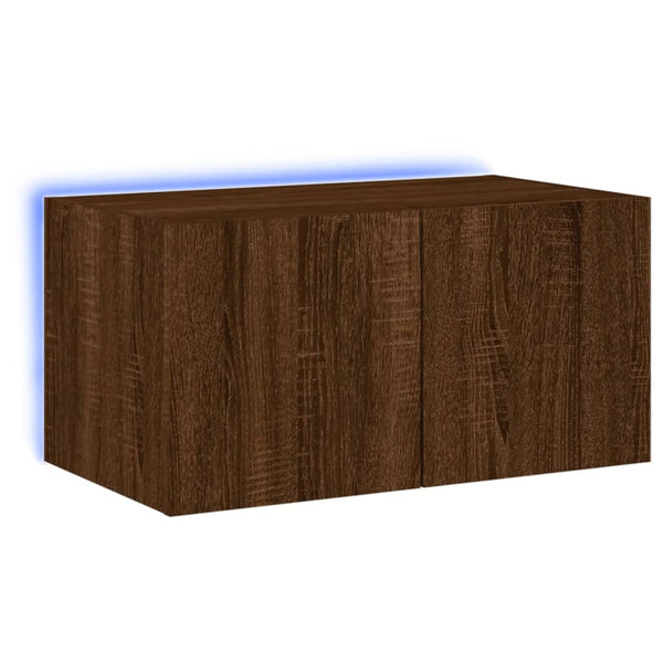 Ruskea tammi tv-seinäkaappi Genutu 60x35x31cm (led-valoilla)