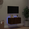 Ruskea tammi tv-seinäkaappi Genutu 60x35x31cm (led-valoilla)