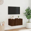 Ruskea tammi tv-seinäkaappi Genutu 60x35x31cm (led-valoilla)
