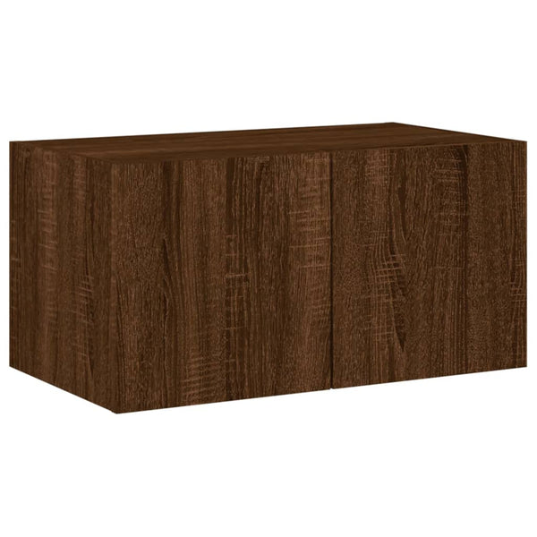 Ruskea tammi tv-seinäkaappi Genutu 60x35x31cm (led-valoilla)