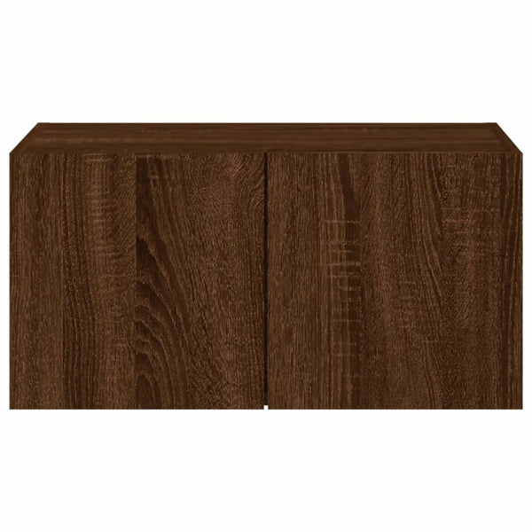 Ruskea tammi tv-seinäkaappi Genutu 60x35x31cm (led-valoilla)