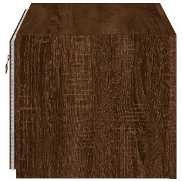 Ruskea tammi tv-seinäkaappi Genutu 60x35x31cm (led-valoilla)