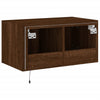 Ruskea tammi tv-seinäkaappi Genutu 60x35x31cm (led-valoilla)