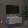 Valkoinen tv-seinäkaappi Genutu 80x35x31cm (led-valoilla)