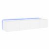 Valkoinen tv-seinäkaapit led-valoilla Genutu 80x35x31cm (2 kpl)
