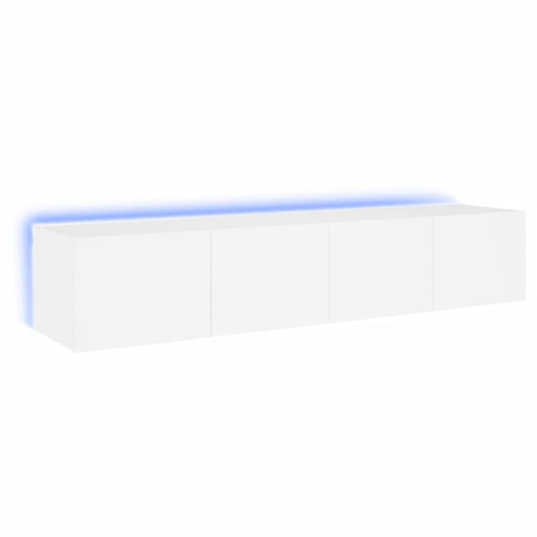 Valkoinen tv-seinäkaapit led-valoilla Genutu 80x35x31cm (2 kpl)