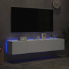 Valkoinen tv-seinäkaapit led-valoilla Genutu 80x35x31cm (2 kpl)