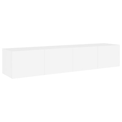 Valkoinen tv-seinäkaapit led-valoilla Genutu 80x35x31cm (2 kpl)