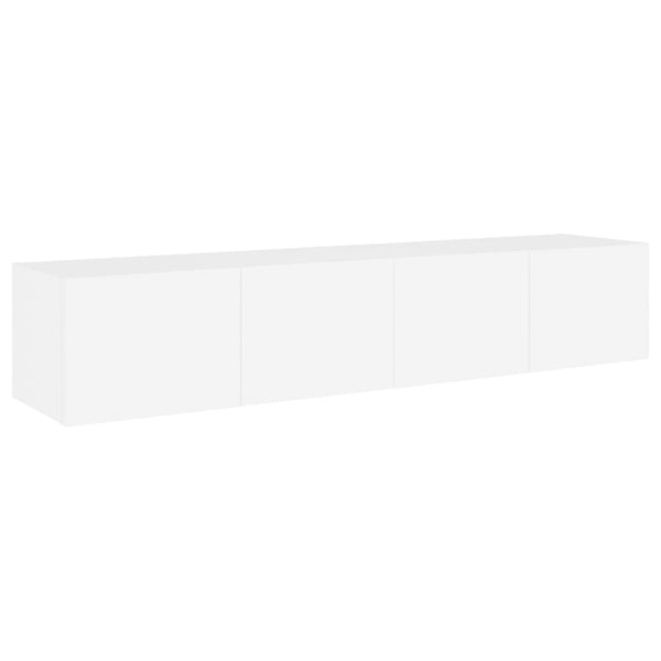 Valkoinen tv-seinäkaapit led-valoilla Genutu 80x35x31cm (2 kpl)
