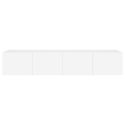 Valkoinen tv-seinäkaapit led-valoilla Genutu 80x35x31cm (2 kpl)