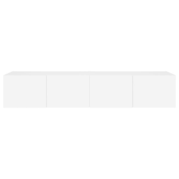 Valkoinen tv-seinäkaapit led-valoilla Genutu 80x35x31cm (2 kpl)