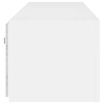 Valkoinen tv-seinäkaapit led-valoilla Genutu 80x35x31cm (2 kpl)