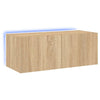 Sonoma-tammi tv-seinäkaappi Genutu 80x35x31cm (led-valoilla)