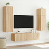 Sonoma-tammi tv-seinäkaappi Genutu 80x35x31cm (led-valoilla)