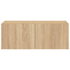 Sonoma-tammi tv-seinäkaappi Genutu 80x35x31cm (led-valoilla)