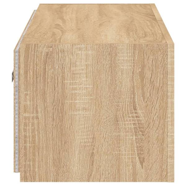Sonoma-tammi tv-seinäkaappi Genutu 80x35x31cm (led-valoilla)